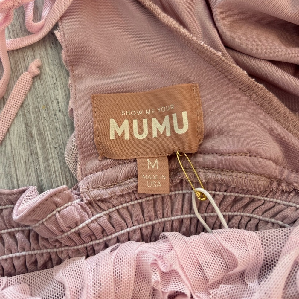 💗 Show Me Your Mumu Smitten Dress – Rosette Textured Mini – Pink – Size M – NWT💗 - Picture 7 of 13